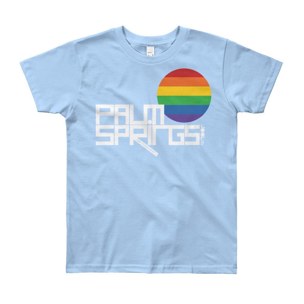 Palm Springs PRIDE Short Sleeve Youth T-shirt  Baby Blue / 12yrs designed by JOOLcity