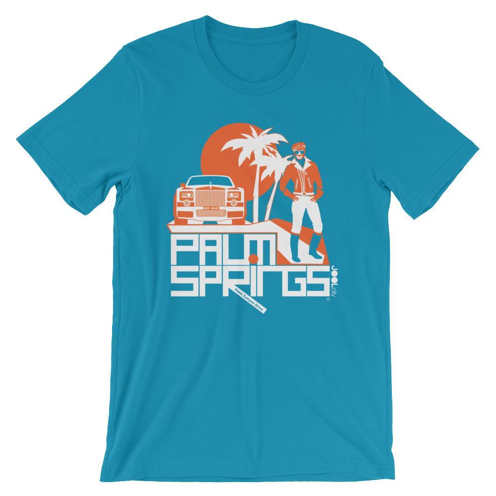 Palm Springs Rolling Pose Short-Sleeve Men's T-Shirt T-Shirt Aqua / 2XL designed by JOOLcity
