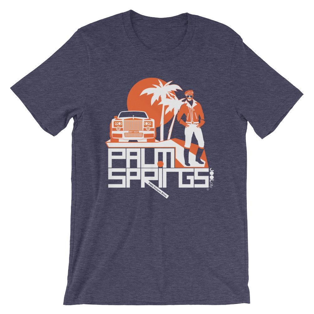 Palm Springs Rolling Pose Short-Sleeve Men's T-Shirt T-Shirt Heather Midnight Navy / 2XL designed by JOOLcity