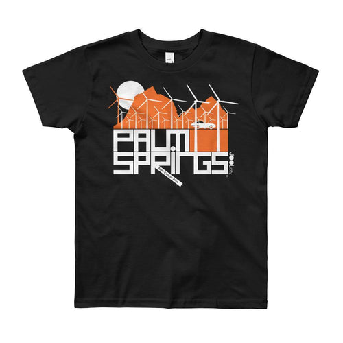 Palm Springs Wind Farm Short Sleeve Youth T-shirt  Black / 12yrs designed by JOOLcity