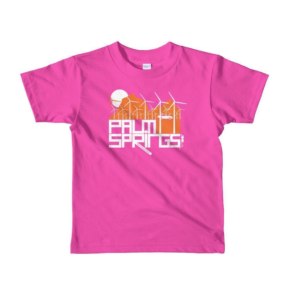 Palm Springs Wind Farm Toddler Short Sleeve T-shirt T-Shirt Fuchsia / 6yrs designed by JOOLcity