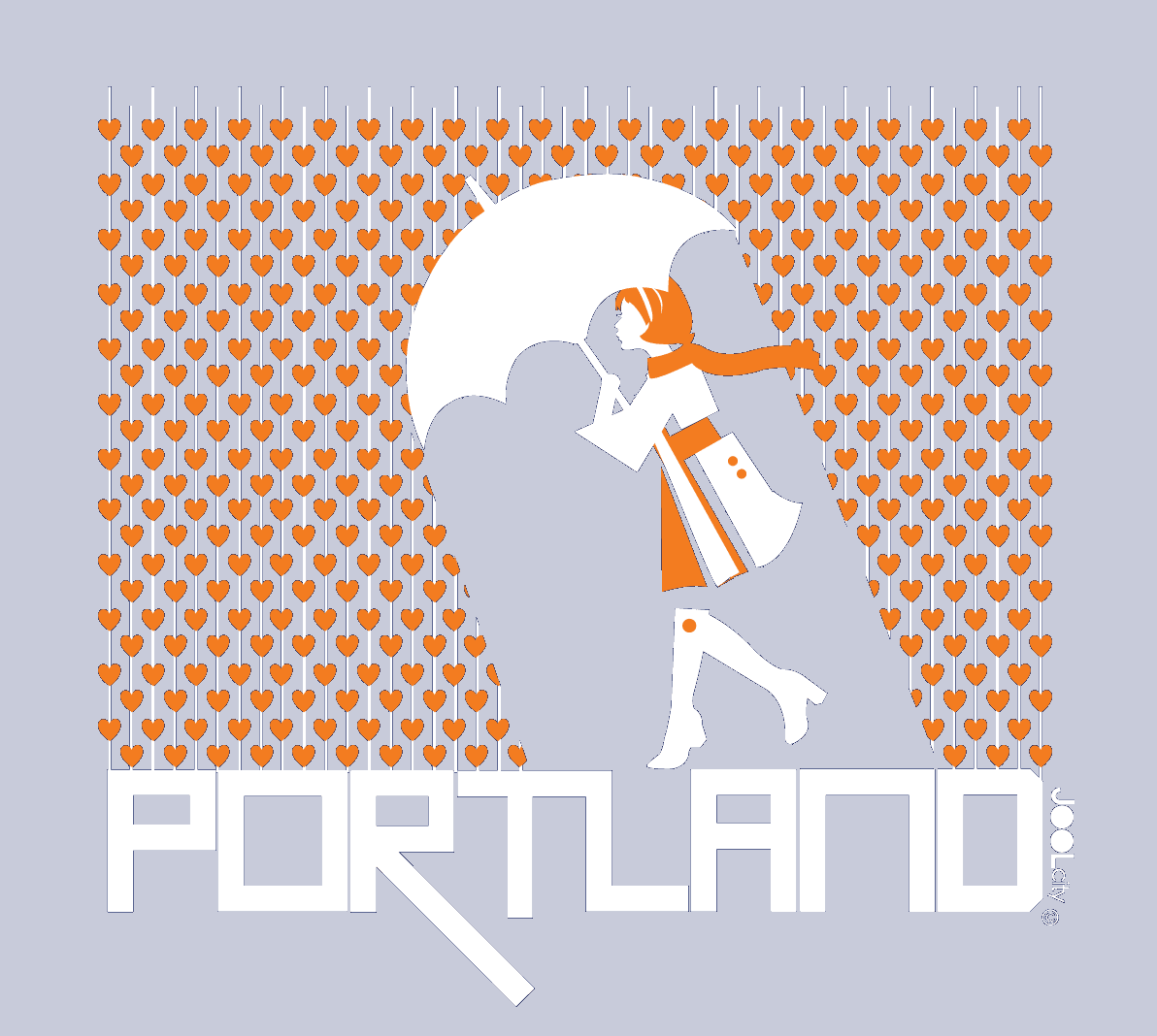 Portland Raining Hearts Baby Onesie