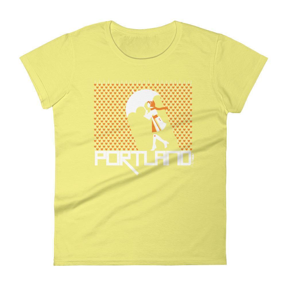 Portland Raining Hearts Women's short sleeve t-shirt T-Shirt Spring Yellow / 2XL designed by JOOLcity