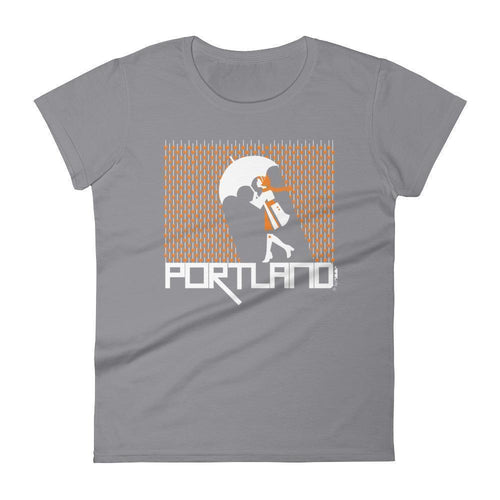 Portland Raining Hearts Women's short sleeve t-shirt T-Shirt Storm Grey / 2XL designed by JOOLcity