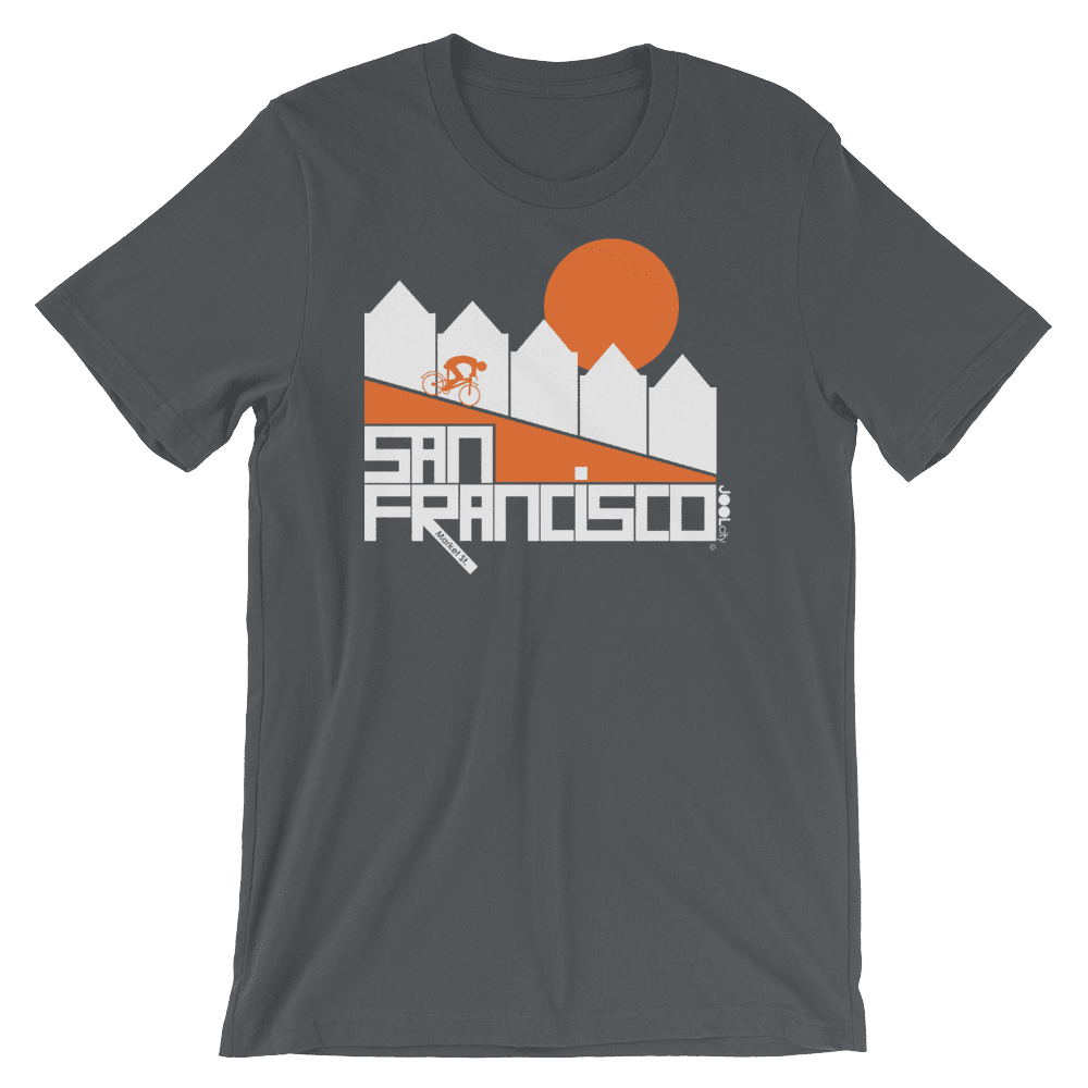 San Francisco Alamo Square Cyclist Short-Sleeve Men's T-Shirt T-Shirt Asphalt / 2XL designed by JOOLcity