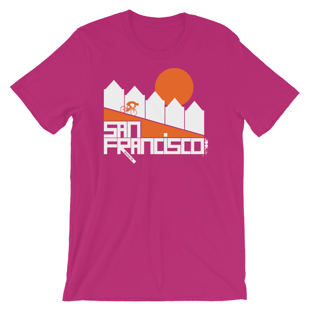 San Francisco Alamo Square Cyclist Short-Sleeve Men's T-Shirt T-Shirt Berry / 2XL designed by JOOLcity