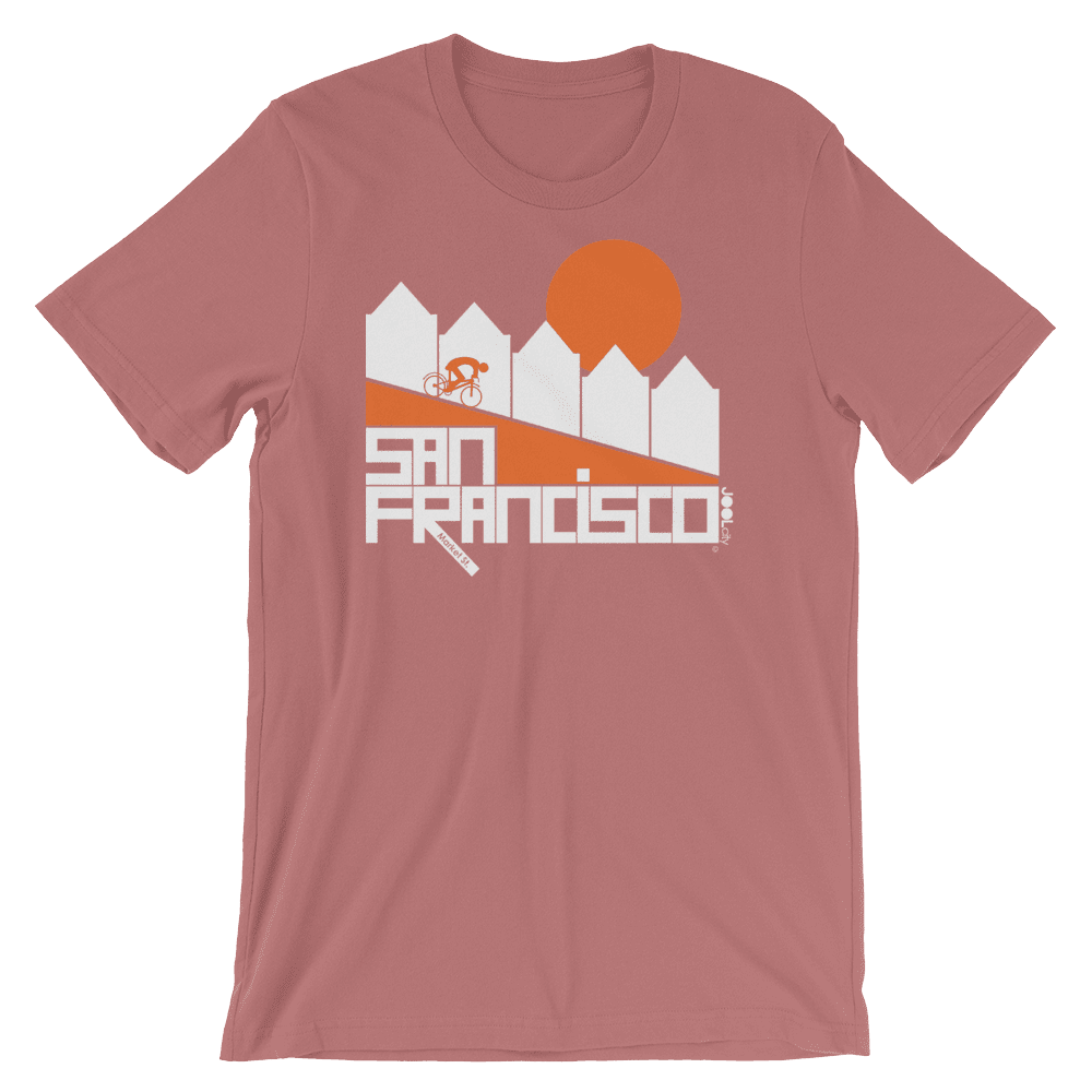 San Francisco Alamo Square Cyclist Short-Sleeve Men's T-Shirt T-Shirt Mauve / 2XL designed by JOOLcity