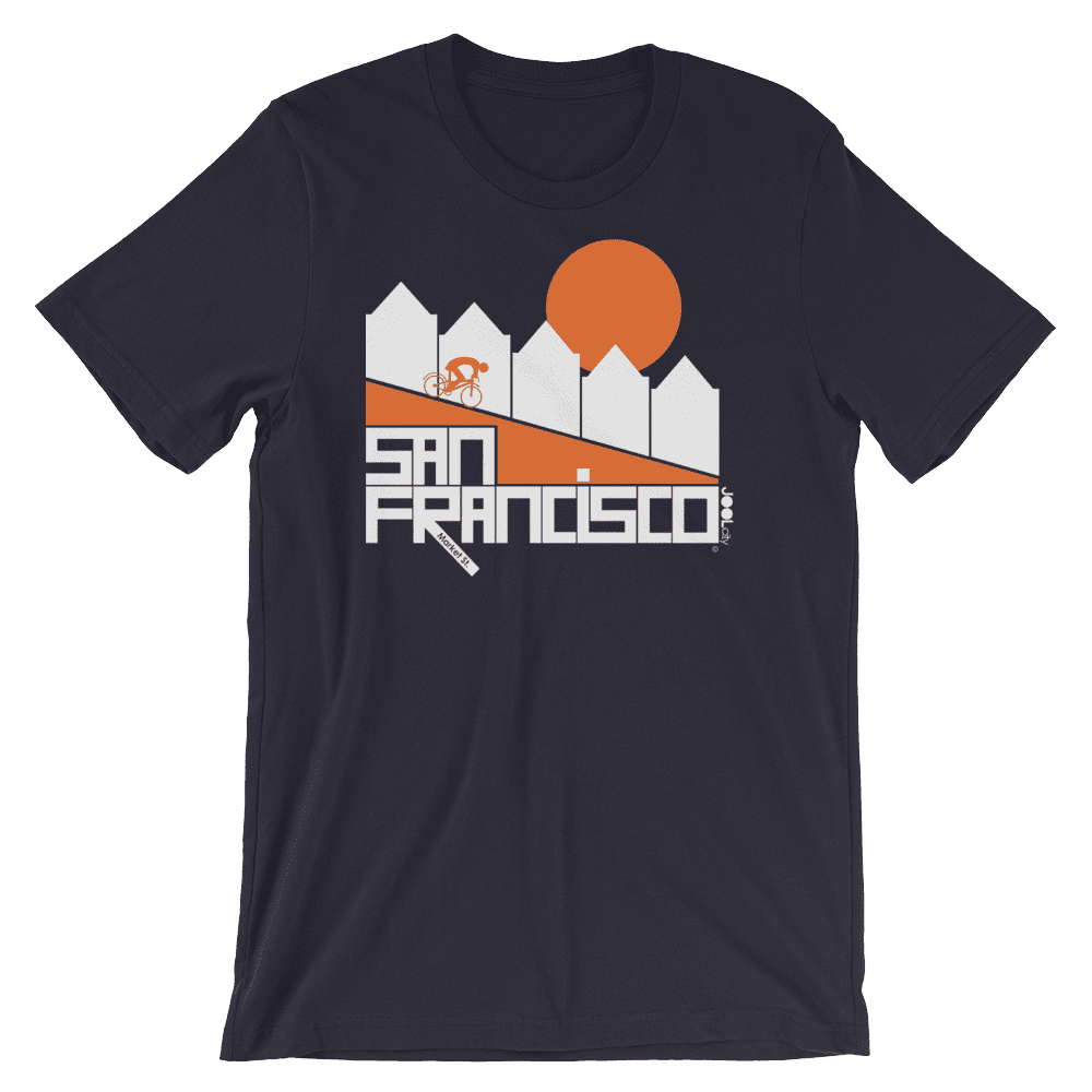 San Francisco Alamo Square Cyclist Short-Sleeve Men's T-Shirt T-Shirt Navy / 2XL designed by JOOLcity