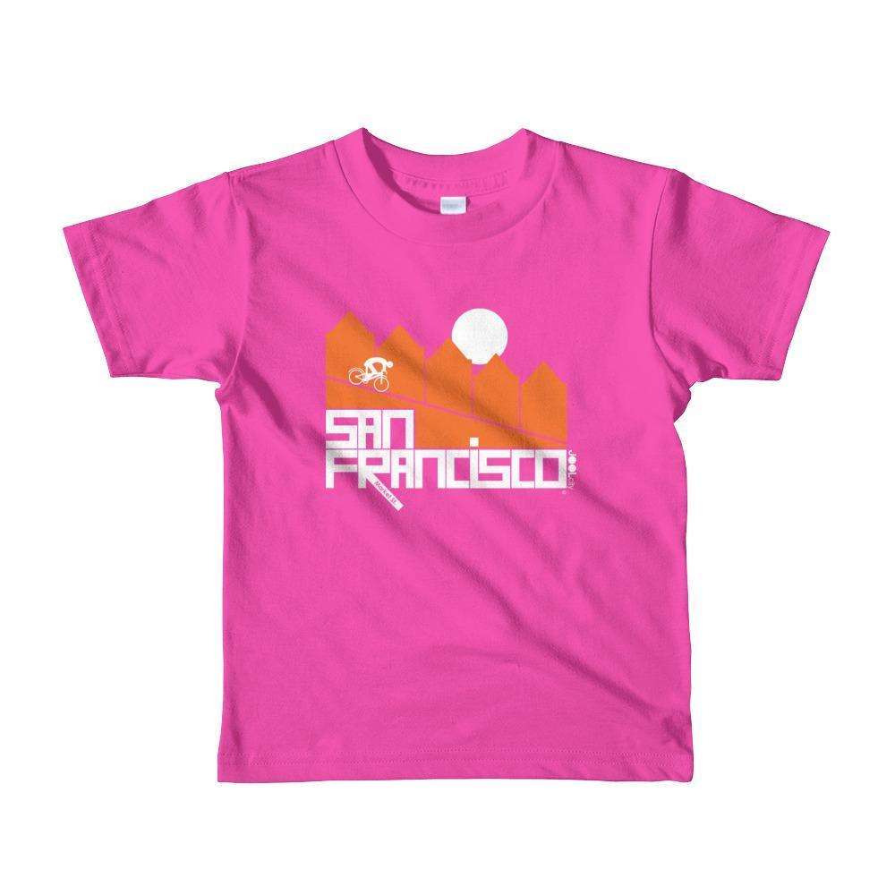 San Francisco Alamo Square Cyclist Toddler Short-Sleeve T-Shirt T-Shirt Fuchsia / 6yrs designed by JOOLcity