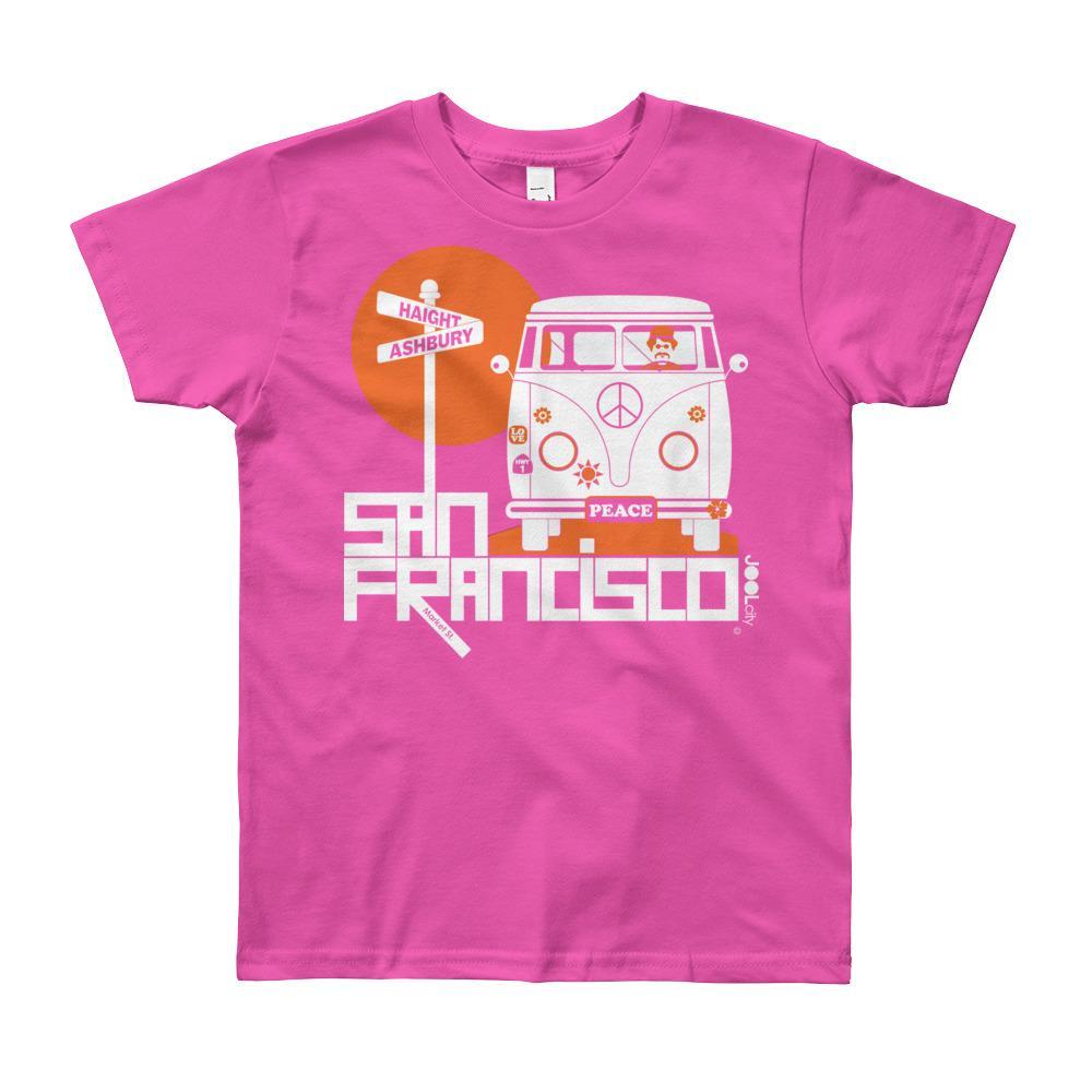 San Francisco Ashbury Love Short Sleeve Youth T-shirt T-Shirt Fuchsia / 12yrs designed by JOOLcity