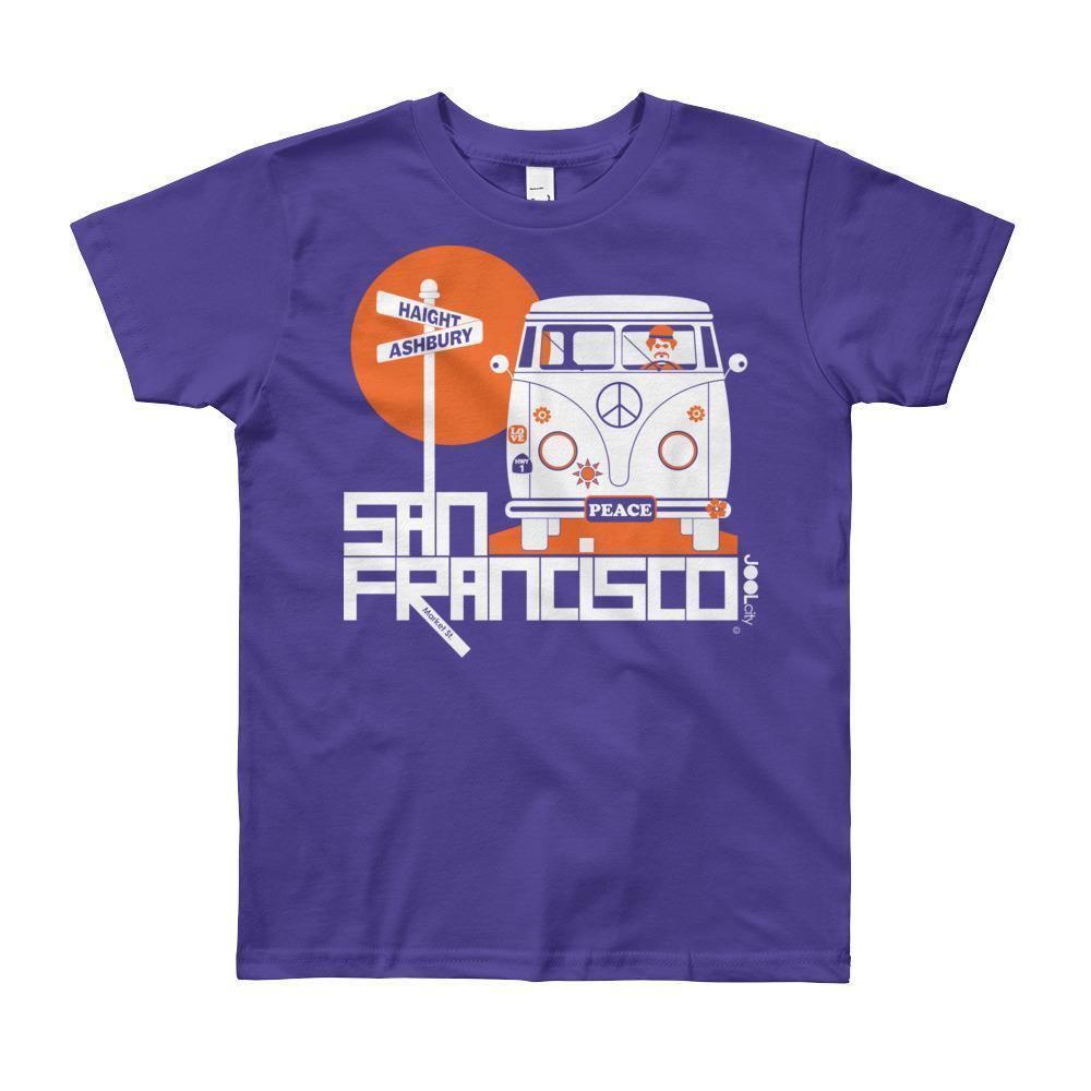 San Francisco Ashbury Love Short Sleeve Youth T-shirt T-Shirt Purple / 12yrs designed by JOOLcity
