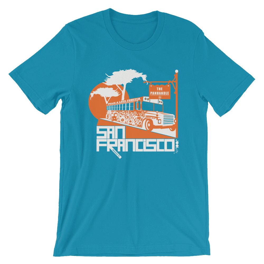 San Francisco Blissful Bus Short-Sleeve Men's T-Shirt T-Shirt Aqua / 2XL designed by JOOLcity