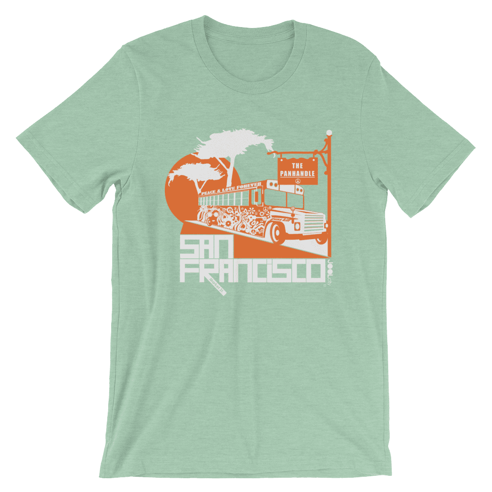 San Francisco Blissful Bus Short-Sleeve Men's T-Shirt T-Shirt Heather Prism Mint / 2XL designed by JOOLcity