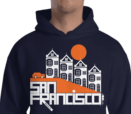 San Francisco Painted Ladies Hooded Sweatshirt