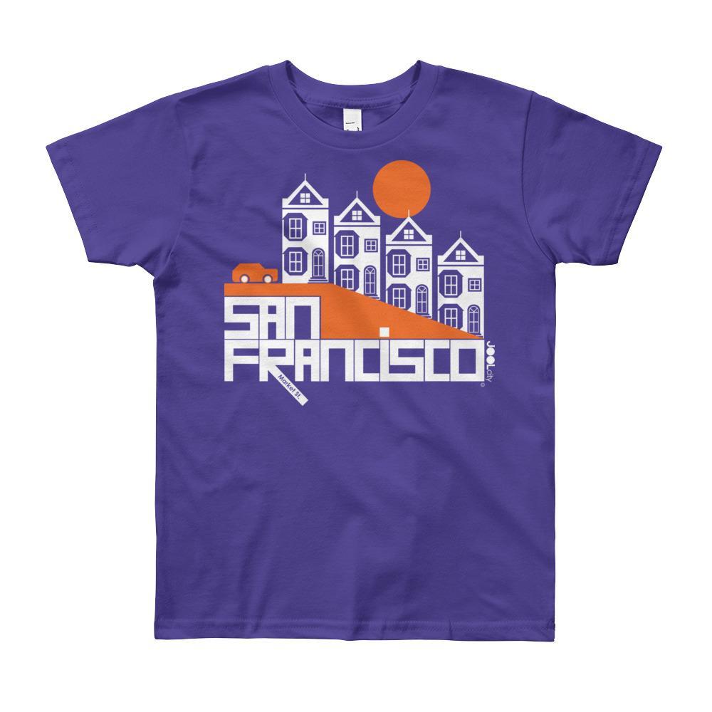 San Francisco Painted Ladies Short Sleeve Youth T-shirt T-Shirt Purple / 12yrs designed by JOOLcity
