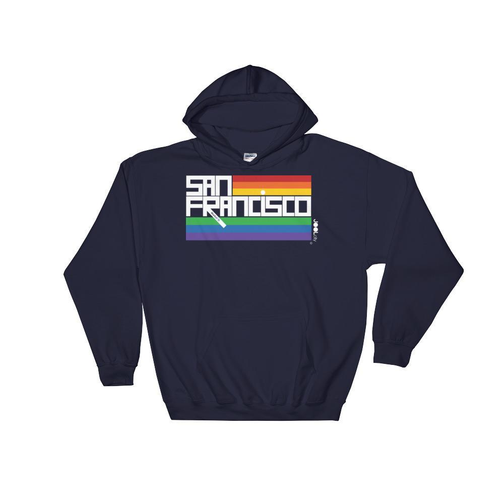 San Francisco PRIDE Hooded Men's Sweatshirt Hoodie Navy / 2XL designed by JOOLcity