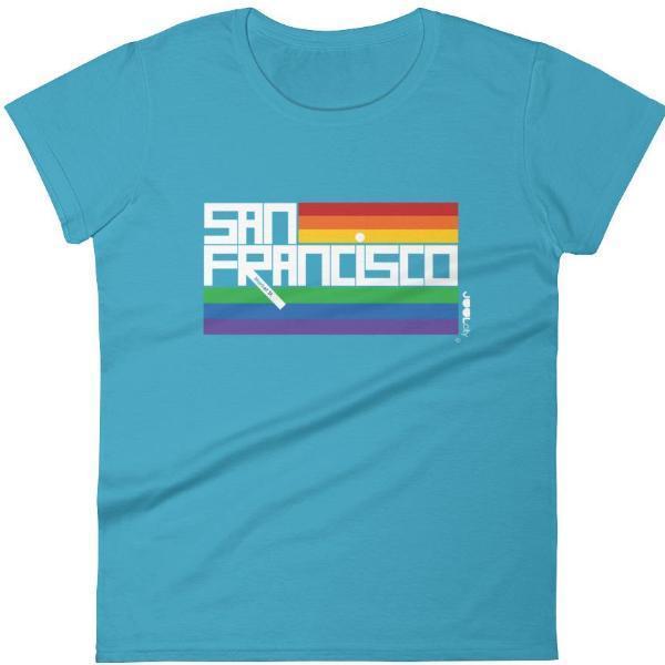 San Francisco  PRIDE  Women's  Short Sleeve T-Shirt T-Shirt Caribbean Blue / 2XL designed by JOOLcity