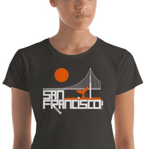 San Francisco  Whale Tail  Women's  Short Sleeve T-Shirt T-Shirt  designed by JOOLcity