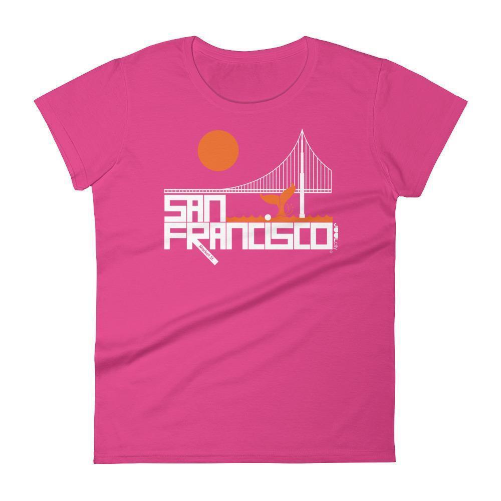 San Francisco  Whale Tail  Women's  Short Sleeve T-Shirt T-Shirt Hot Pink / 2XL designed by JOOLcity