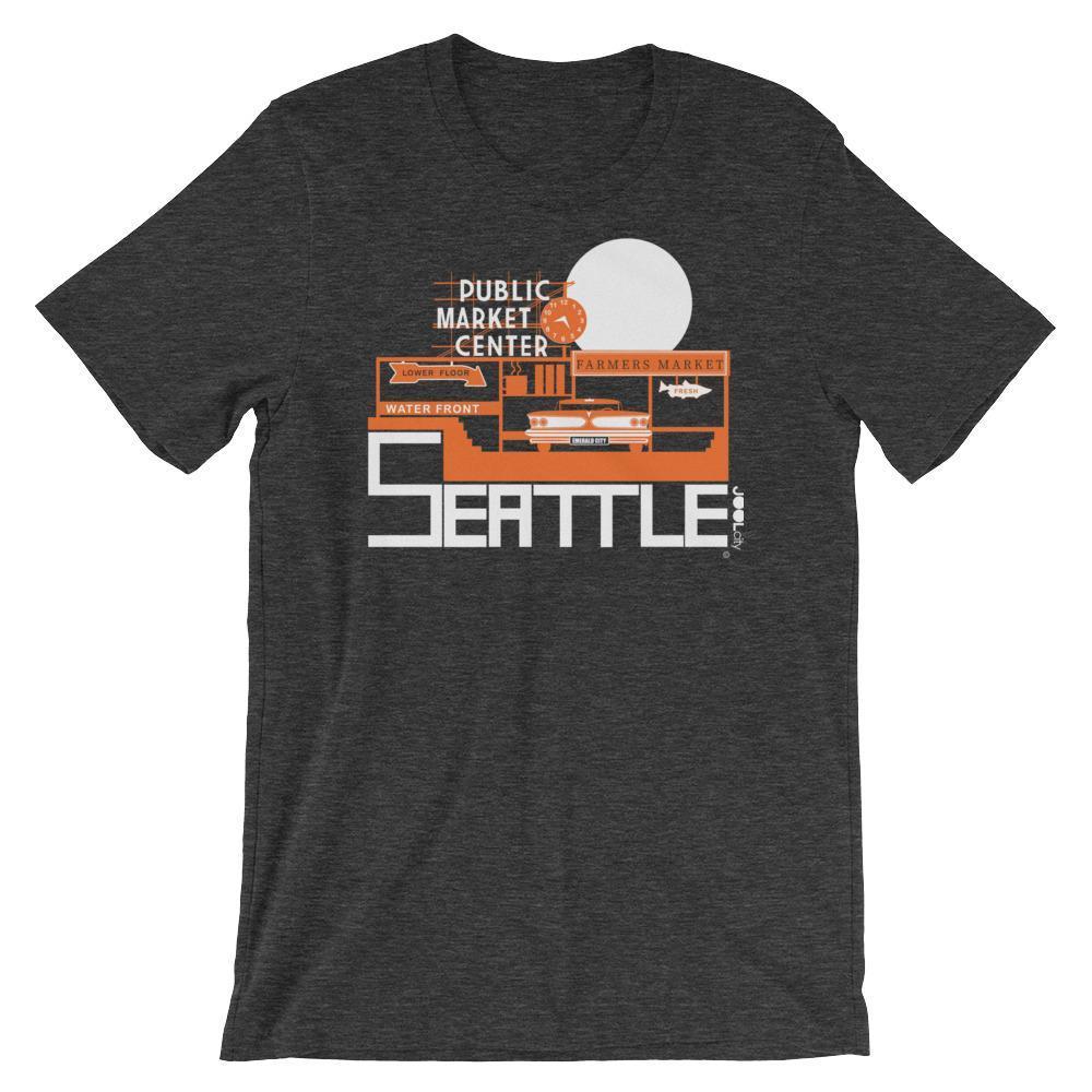 Seattle Market Ride Short-Sleeve Men's  T-Shirt T-Shirt Dark Grey Heather / 2XL designed by JOOLcity