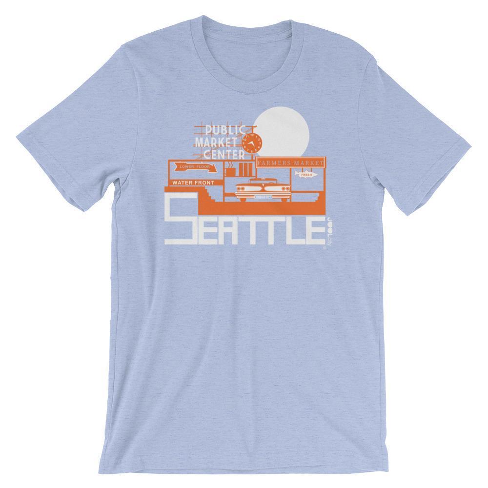 Seattle Market Ride Short-Sleeve Men's  T-Shirt T-Shirt Heather Blue / 2XL designed by JOOLcity