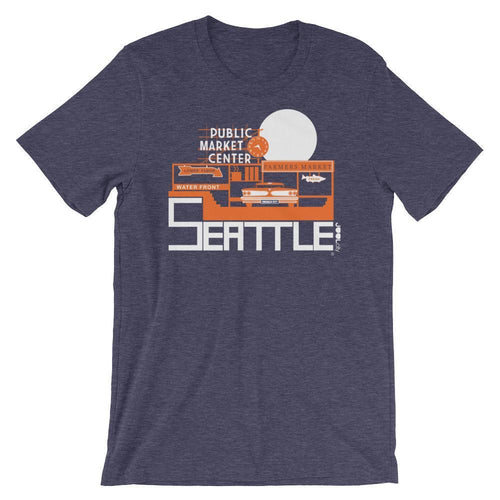 Seattle Market Ride Short-Sleeve Men's  T-Shirt T-Shirt Heather Midnight Navy / 2XL designed by JOOLcity