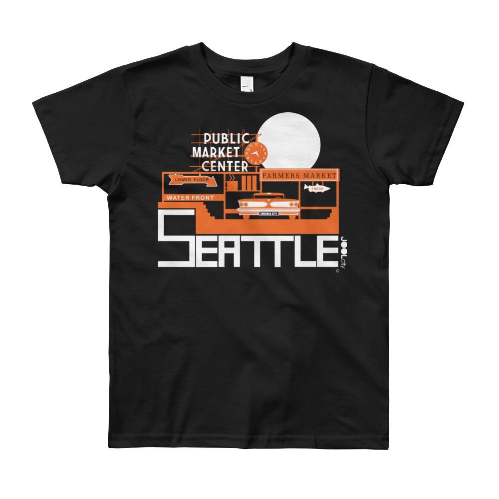 Seattle Market Ride Short Sleeve Youth T-shirt T-Shirt Black / 12yrs designed by JOOLcity