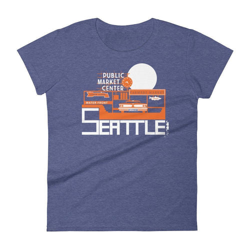Seattle Market Ride Women's Short Sleeve T-shirt T-Shirt Heather Blue / 2XL designed by JOOLcity