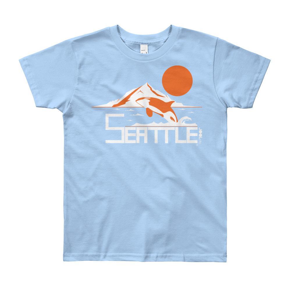 Seattle Orca Love Short Sleeve Youth T-shirt T-Shirt Baby Blue / 12yrs designed by JOOLcity
