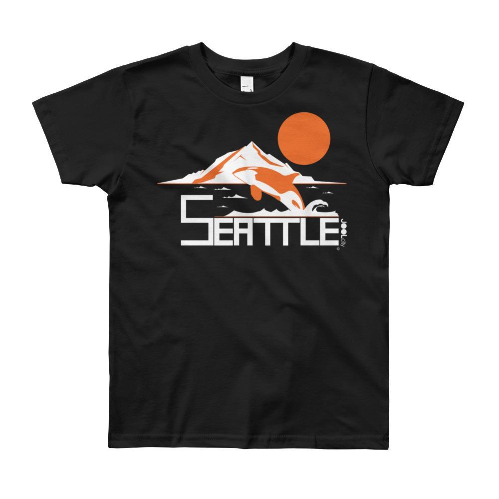 Seattle Orca Love Short Sleeve Youth T-shirt T-Shirt Black / 12yrs designed by JOOLcity