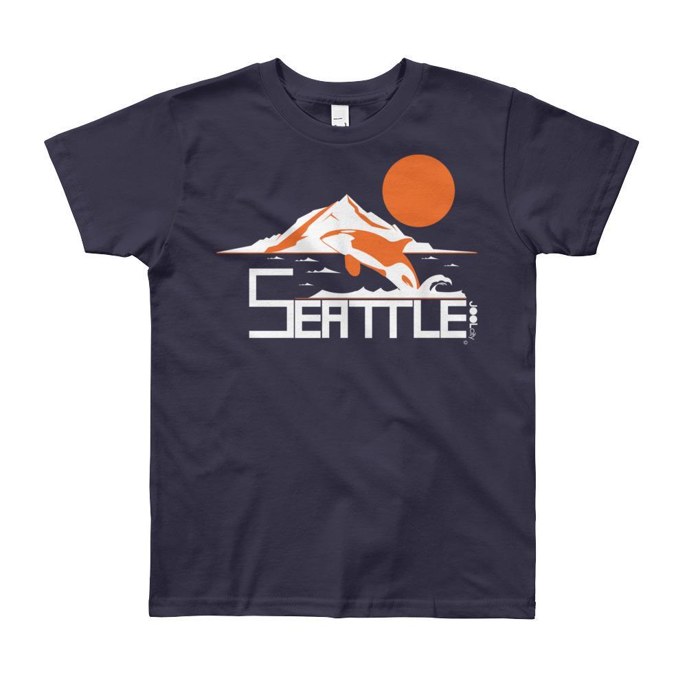 Seattle Orca Love Short Sleeve Youth T-shirt T-Shirt Navy / 12yrs designed by JOOLcity