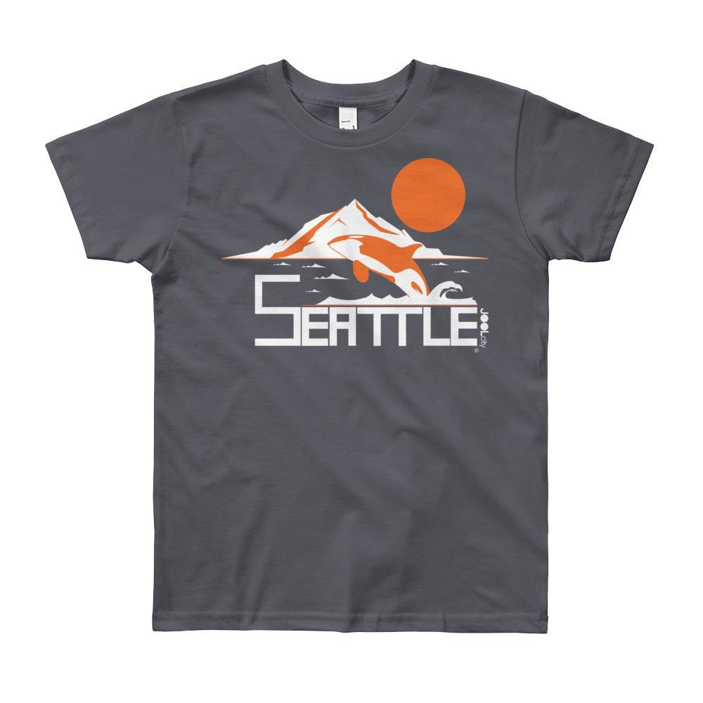 Seattle Orca Love Short Sleeve Youth T-shirt T-Shirt Slate / 12yrs designed by JOOLcity