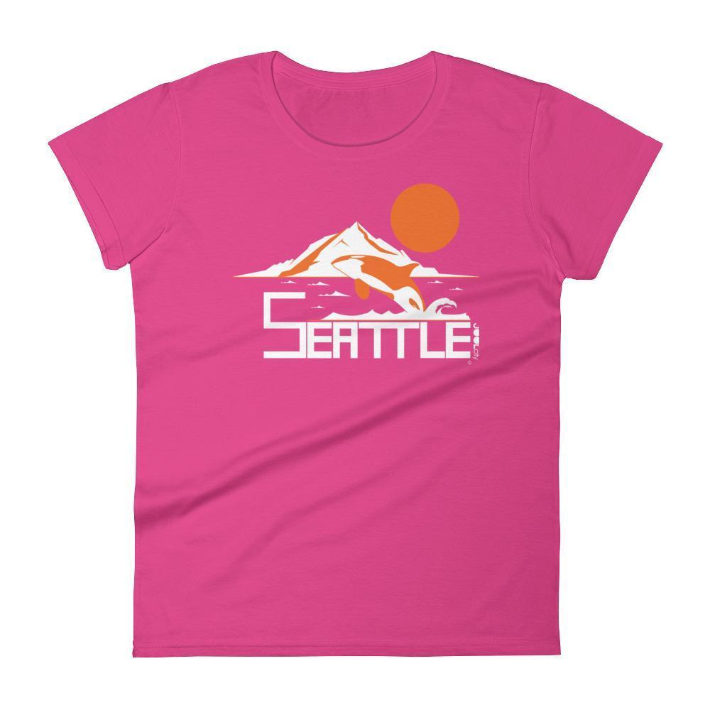 Seattle Orca Love Women's short sleeve t-shirt T-Shirt Hot Pink / 2XL designed by JOOLcity
