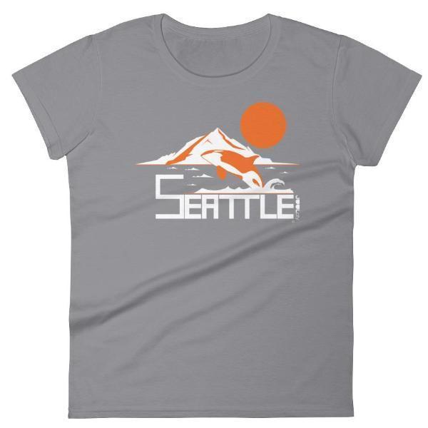 Seattle Orca Love Women's short sleeve t-shirt T-Shirt Storm Grey / 2XL designed by JOOLcity