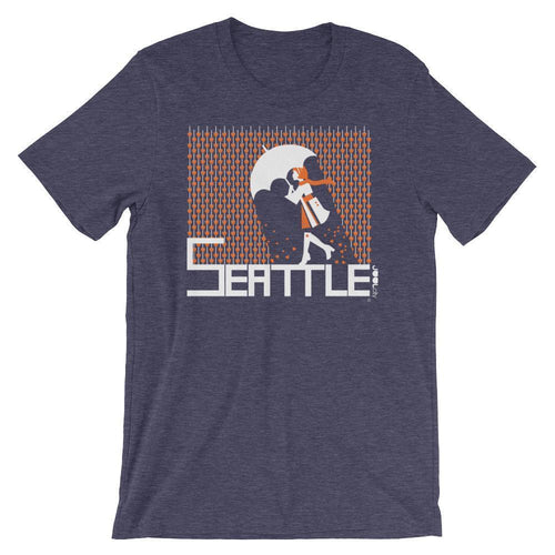 Seattle Raining Hearts Short-Sleeve Men's T-Shirt T-Shirt Heather Midnight Navy / 4XL designed by JOOLcity