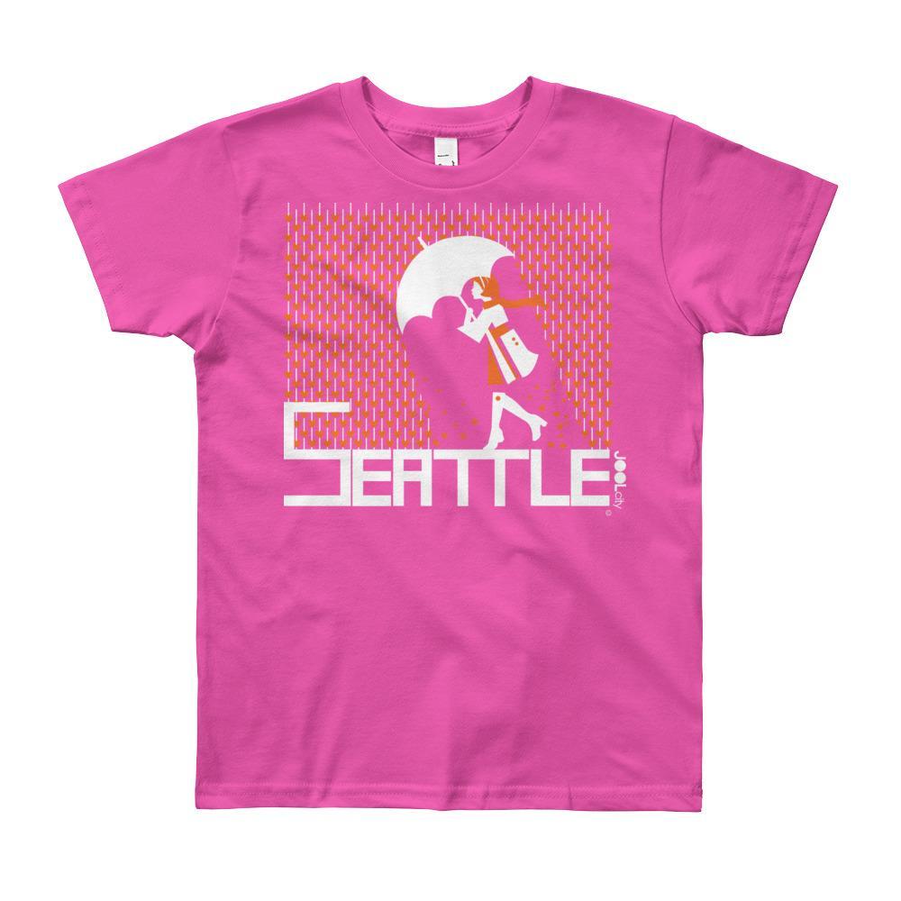 Seattle Raining Hearts Short Sleeve Youth T-shirt T-Shirt Fuchsia / 12yrs designed by JOOLcity