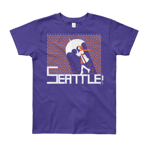 Seattle Raining Hearts Short Sleeve Youth T-shirt T-Shirt Purple / 12yrs designed by JOOLcity