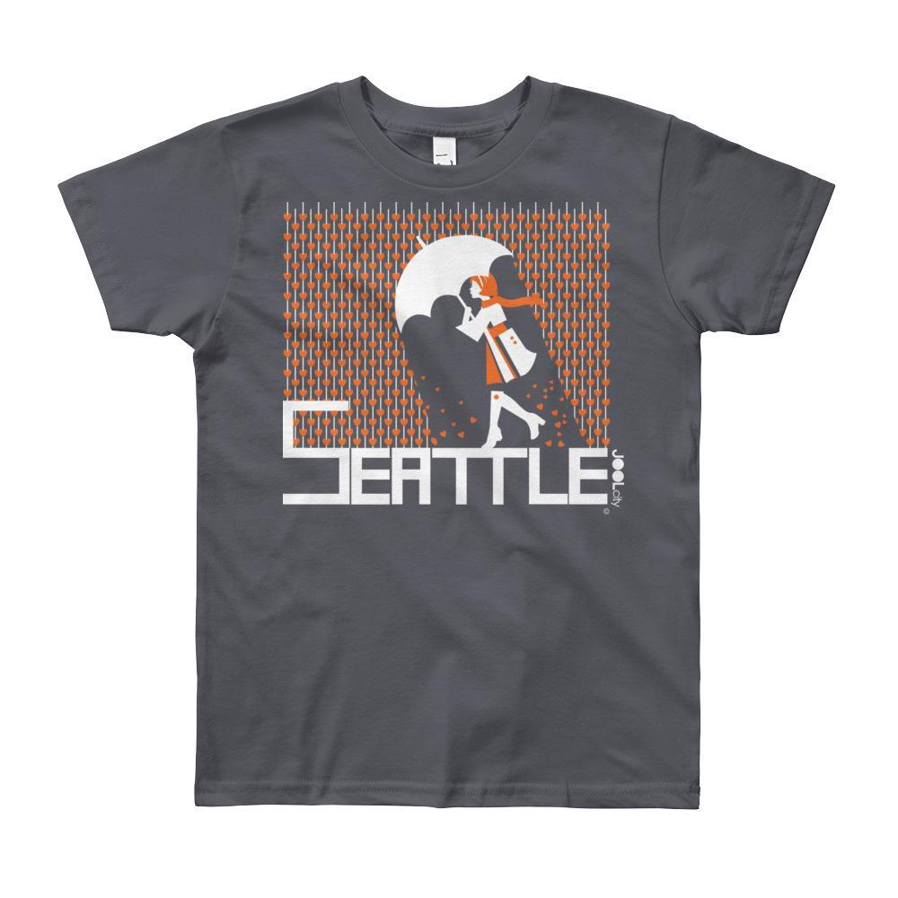 Seattle Raining Hearts Short Sleeve Youth T-shirt T-Shirt Slate / 12yrs designed by JOOLcity
