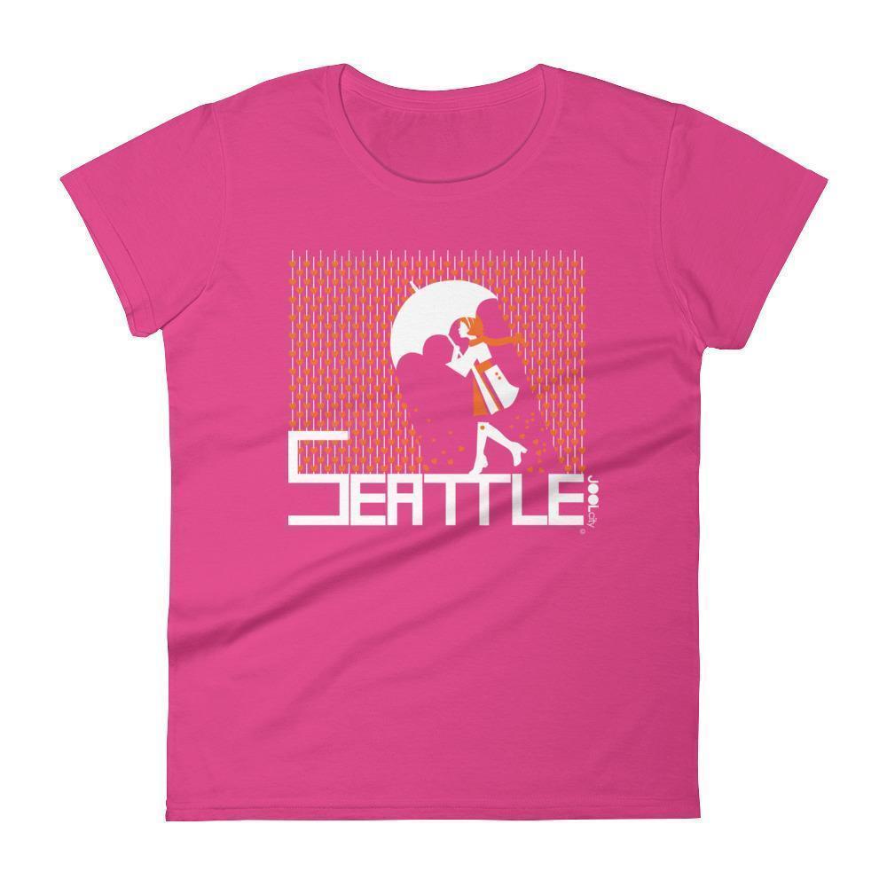 Seattle Raining Hearts Women's Short Sleeve T-Shirt T-Shirt Hot Pink / 2XL designed by JOOLcity