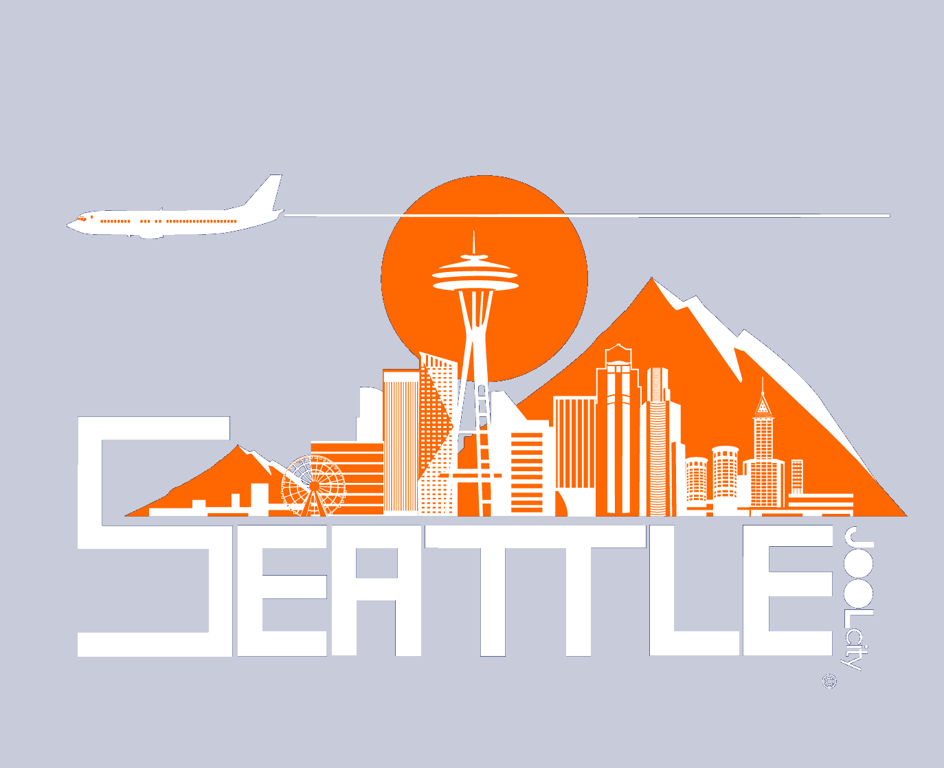 Seattle Skyline Flight Baby Onesie