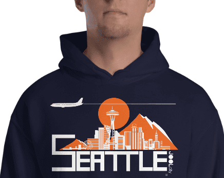 Seattle Skyline Flight Hooded Sweatshirt