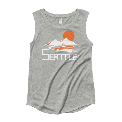 Seattle Wave Runner Ladies’ Cap Sleeve Tank-Top