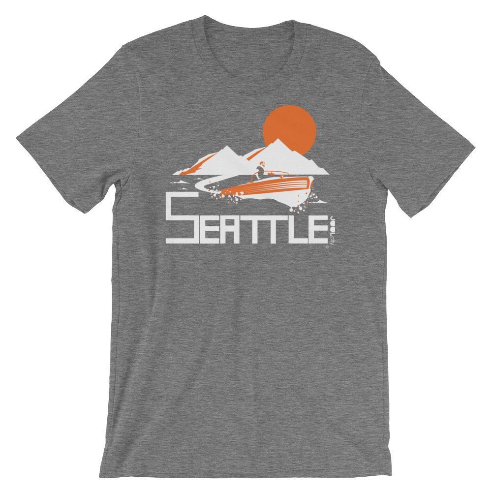 Seattle Wave Runner Short-Sleeve Men's T-Shirt T-Shirt Deep Heather / 4XL designed by JOOLcity