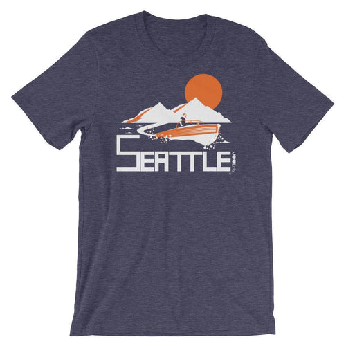 Seattle Wave Runner Short-Sleeve Men's T-Shirt T-Shirt Heather Midnight Navy / 4XL designed by JOOLcity