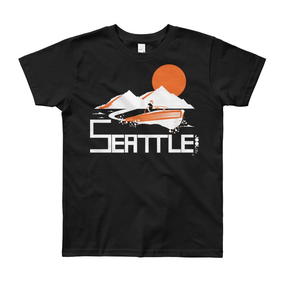 Seattle Wave Runner Short Sleeve Youth T-shirt T-Shirt Black / 12yrs designed by JOOLcity