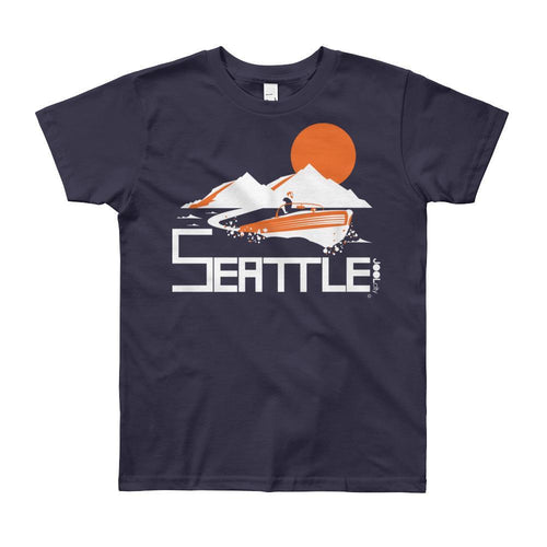 Seattle Wave Runner Short Sleeve Youth T-shirt T-Shirt Navy / 12yrs designed by JOOLcity