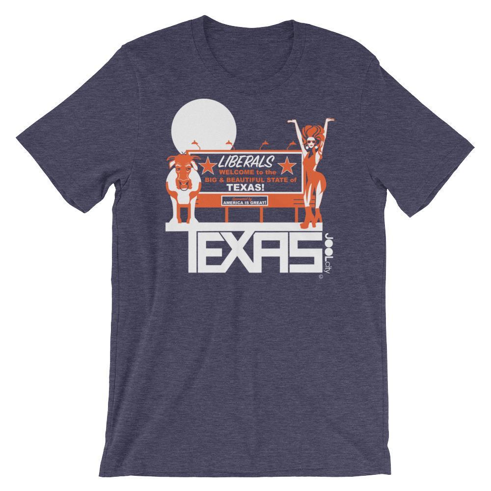 Texas Liberal Love Short-Sleeve Men's T-Shirt T-Shirt Heather Midnight Navy / 2XL designed by JOOLcity