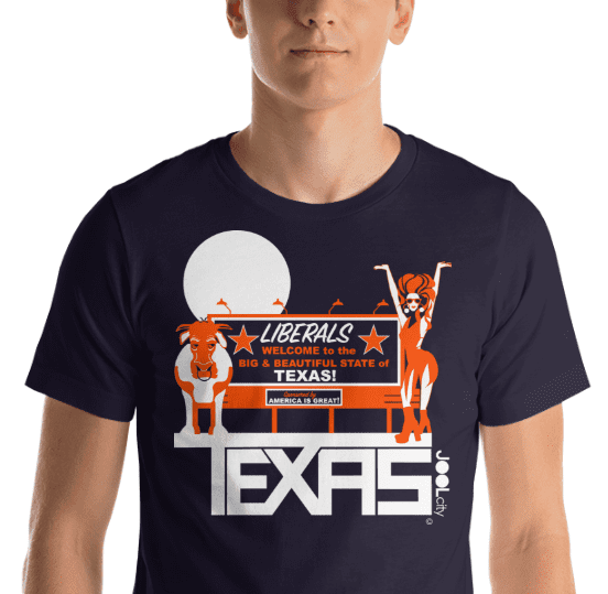 Texas Liberal Love Short-Sleeve Men's T-Shirt T-Shirt  designed by JOOLcity