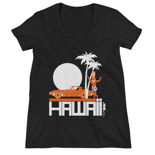 Hawaii Tiki Guy Ride Women's Fashion Deep V-neck Tee