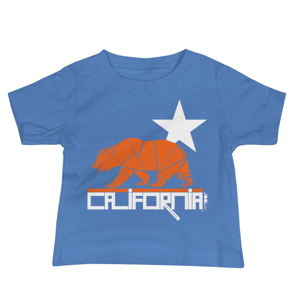California Geo Bear Baby Jersey Short Sleeve Tee T-Shirts Heather Columbia Blue / 18-24m designed by JOOLcity